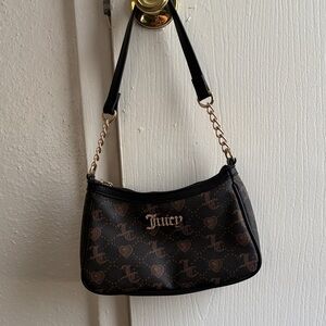 Juicy Couture Black and Brown Shoulder Bag